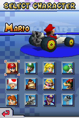 The Character select screen with all characters unlocked.