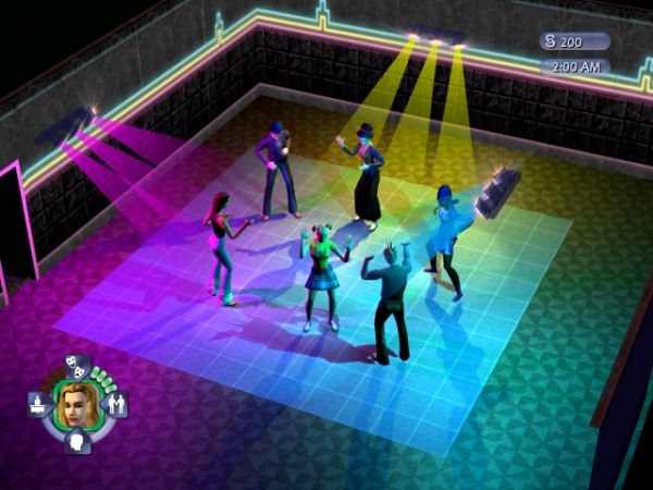Sims dancing in The Sims Bustin’ Out on PS2.
